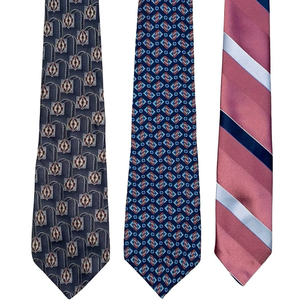 5 Vintage Silk Ties Jos A Bank College Roe Stafford Swank Italy Business Casual